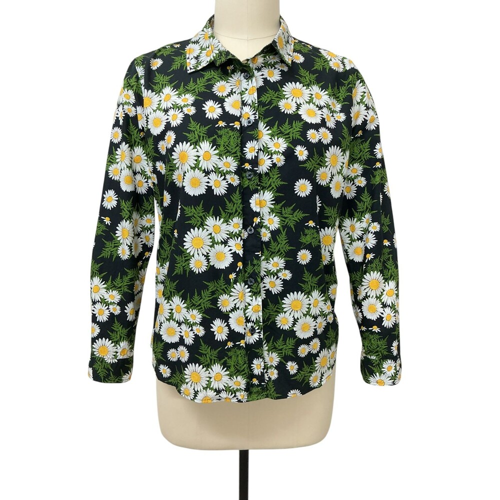 Wildfang Androgynous Daisy Floral Button Up Shirt L Long Sleeve Unisex Cotton